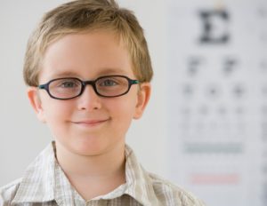 Boy wearing eyeglasses